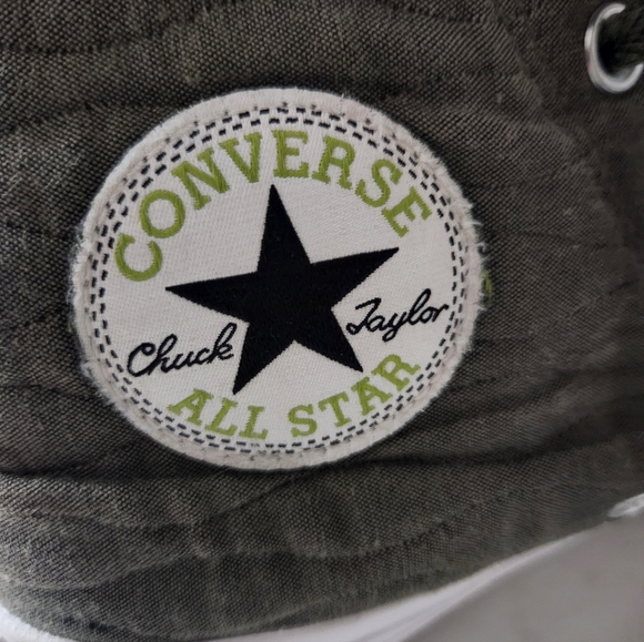 Converse Khaki Green Canvas High-Tops - Picture 7 of 9